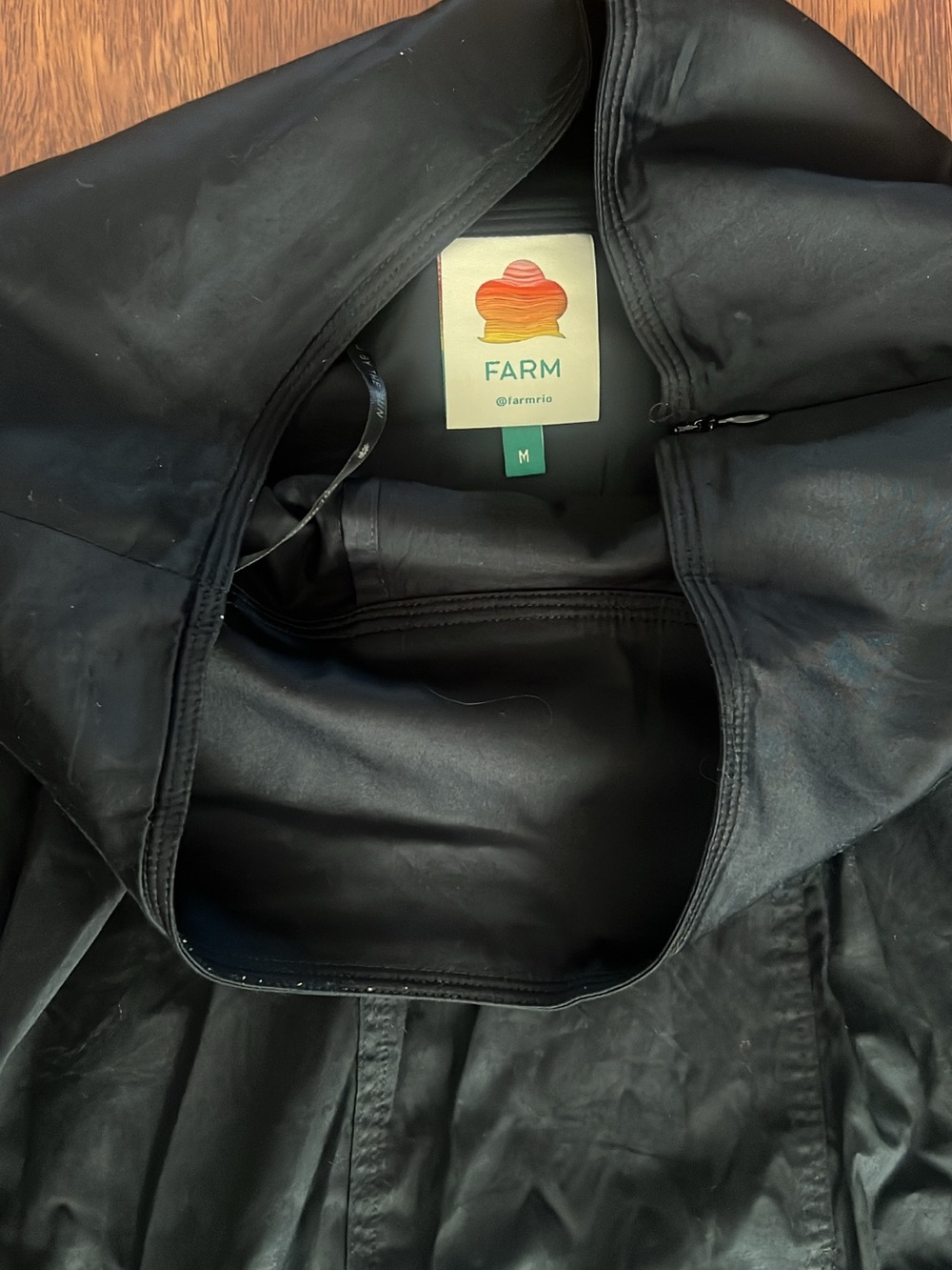 FARM Rio Black Hooded Leather Jacket